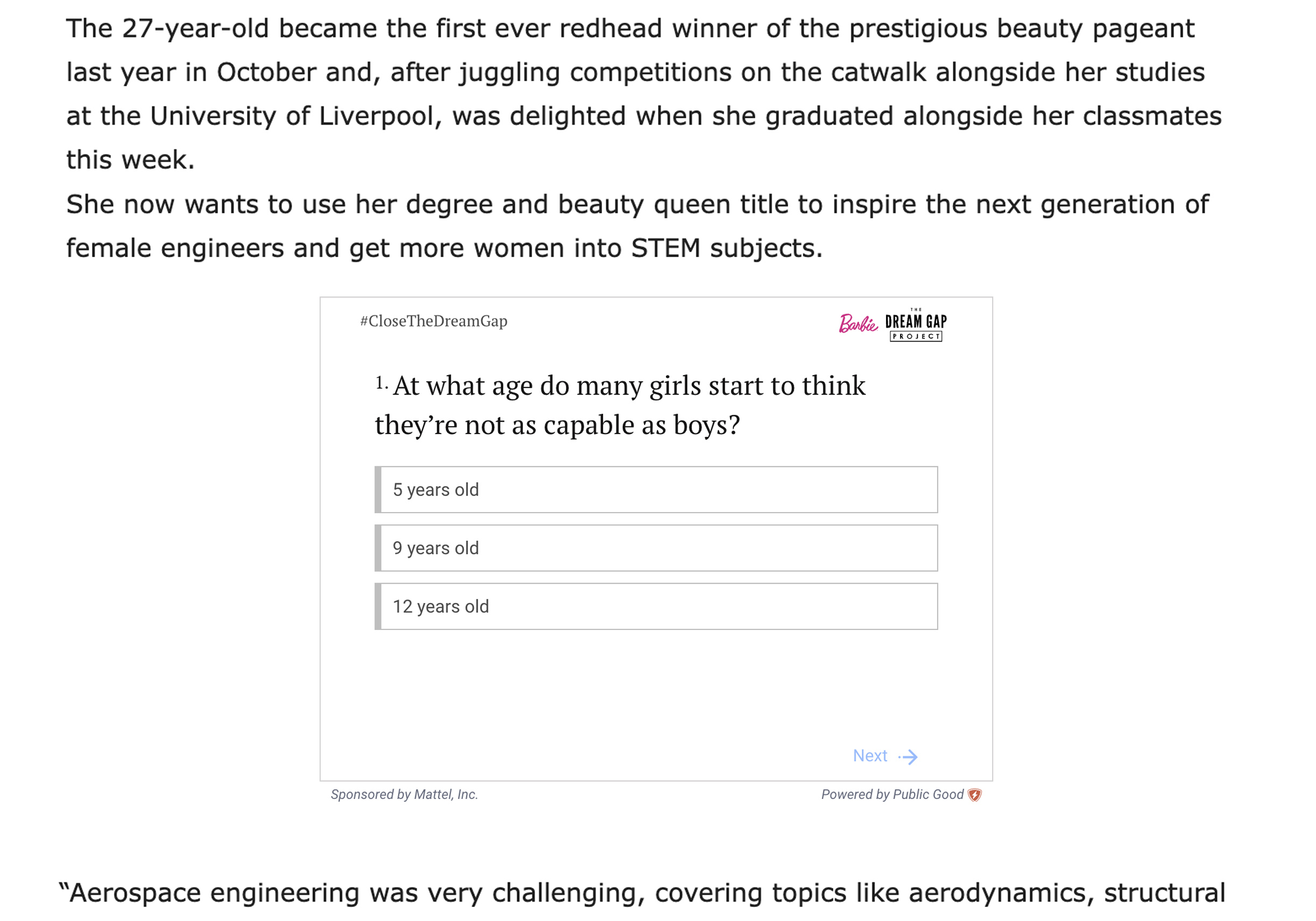 Sample Action Unit on article